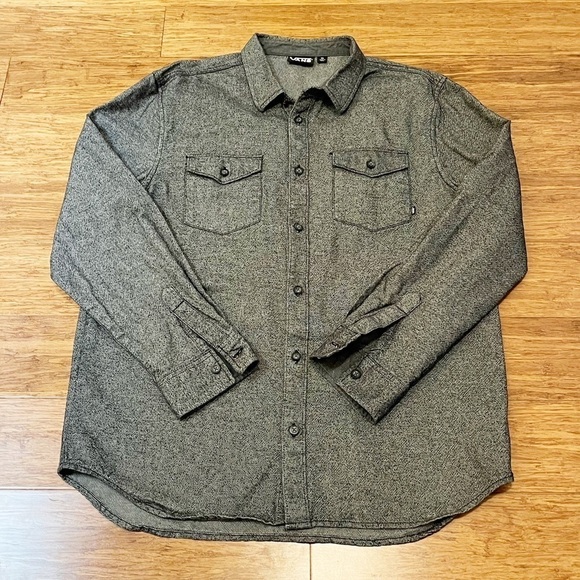 VANS gray button down long sleeve shirt jacket. Size Men's Extra Large XL - Picture 1 of 12